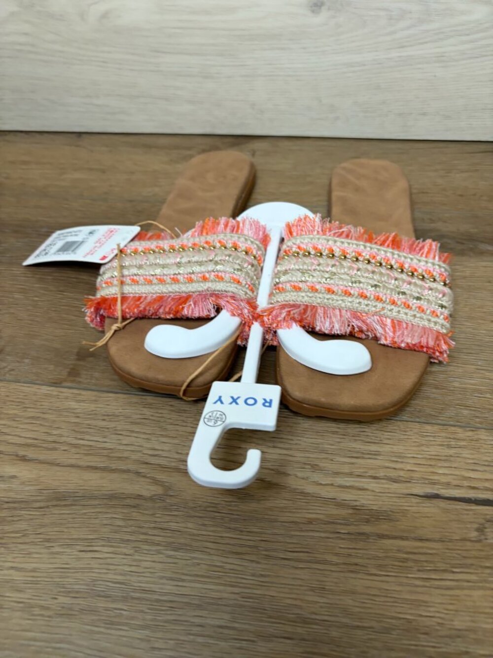 Roxy Women Positano Flat Woven Slide Sandals Open Pink Rose Size 6 NWT